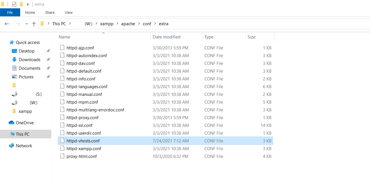 XAMPP Virtual Host File Directory-Curative Artist